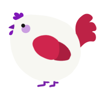 A white and crimson chicken