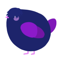 A navy and violet chicken