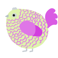 A apple and orchid chicken with a lace pattern