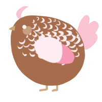 A brown and rose chicken with a half-lace pattern