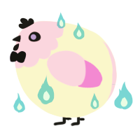 A cream and lavender chicken with a head pattern