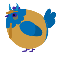 A honey and sapphire chicken with a head pattern