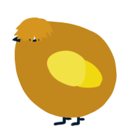 A ochre and yellow chicken