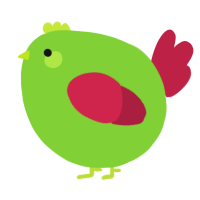 A grass and crimson chicken
