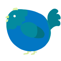 A sapphire and sea chicken with a head pattern