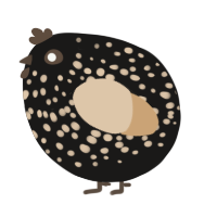 A sable and beige chicken with a speckle pattern