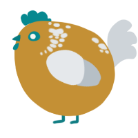 A gold and mist chicken with a neck-speckle pattern
