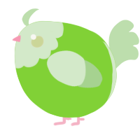 A grass and gluppy chicken with a head pattern