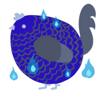 A lime and ash chicken with a lace pattern