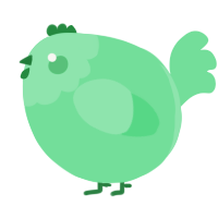A spring chicken with a head pattern