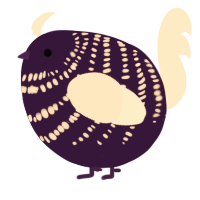 A gluppy and tumblr chicken with a bar pattern