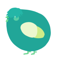 A turquoise and apple chicken