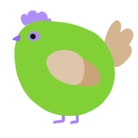 A grass and beige chicken