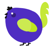 A indigo and lime chicken