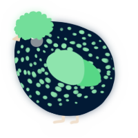 A tumblr and spring chicken with a speckle pattern