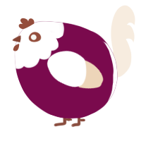 A wine and cream chicken with a head pattern