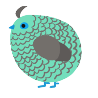 A mint and grey chicken with a lace pattern
