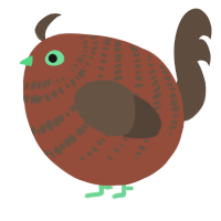 A russet and bark chicken with a bar pattern