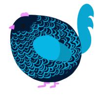 A tumblr and cerulean chicken with a double-lace pattern