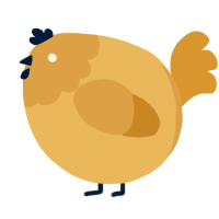 A honey and orange chicken with a head pattern