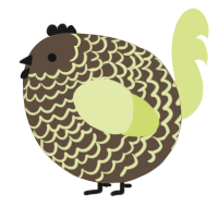 A bark and lemon chicken with a lace pattern