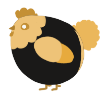 A sable and honey chicken with a head pattern