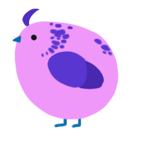 A lavender and indigo chicken with a neck-speckle pattern