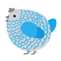 A mist and sky chicken with a lace pattern