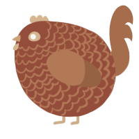 A russet and brown chicken with a lace pattern