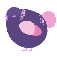 A overcast and pink chicken with a neck-band pattern