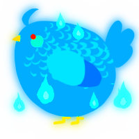 A sapphire chicken with a half-lace pattern