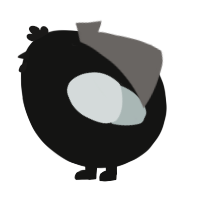 A black and silver chicken