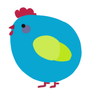 A cerulean and lime chicken