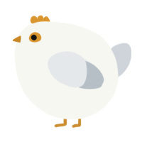 A white and mist chicken