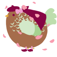 A brown and gluppy chicken with a half-lace pattern