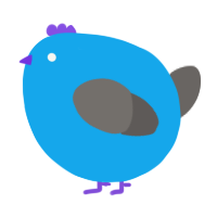 A sky and grey chicken
