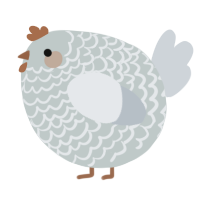 A silver and mist chicken with a lace pattern