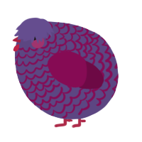 A overcast and wine chicken with a lace pattern