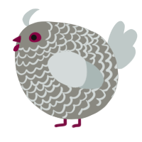 A ash and silver chicken with a lace pattern