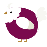 A wine and white chicken with a head pattern