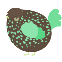 A bark and spring chicken with a speckle pattern