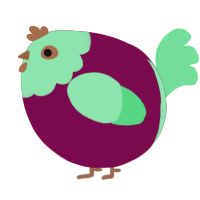 A wine and spring chicken with a head pattern