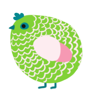 A grass and rose chicken with a lace pattern