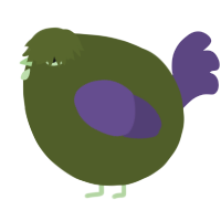 A olive and overcast chicken