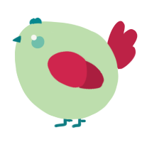 A gluppy and crimson chicken