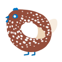 A russet and cream chicken with a speckle pattern