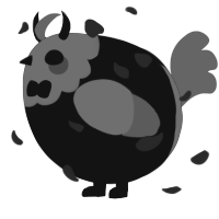 A black and grey chicken with a head pattern