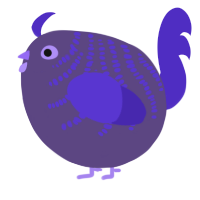 A overcast and indigo chicken with a half-bar pattern