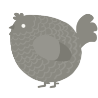 A ash chicken with a lace pattern