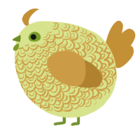 A lemon and gold chicken with a double-lace pattern